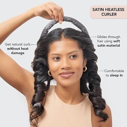 Satin Heatless Curling Set - CHARCOAL