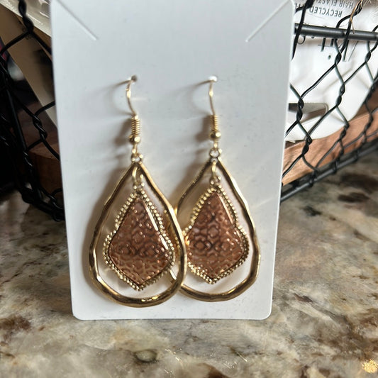 Two Toned Dangle Earrings