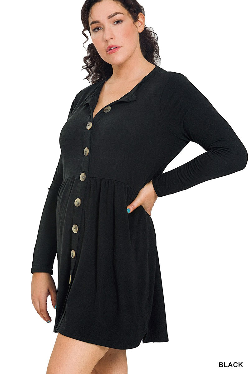 BUTTONED CARDIGAN W/ SIDE POCKETS