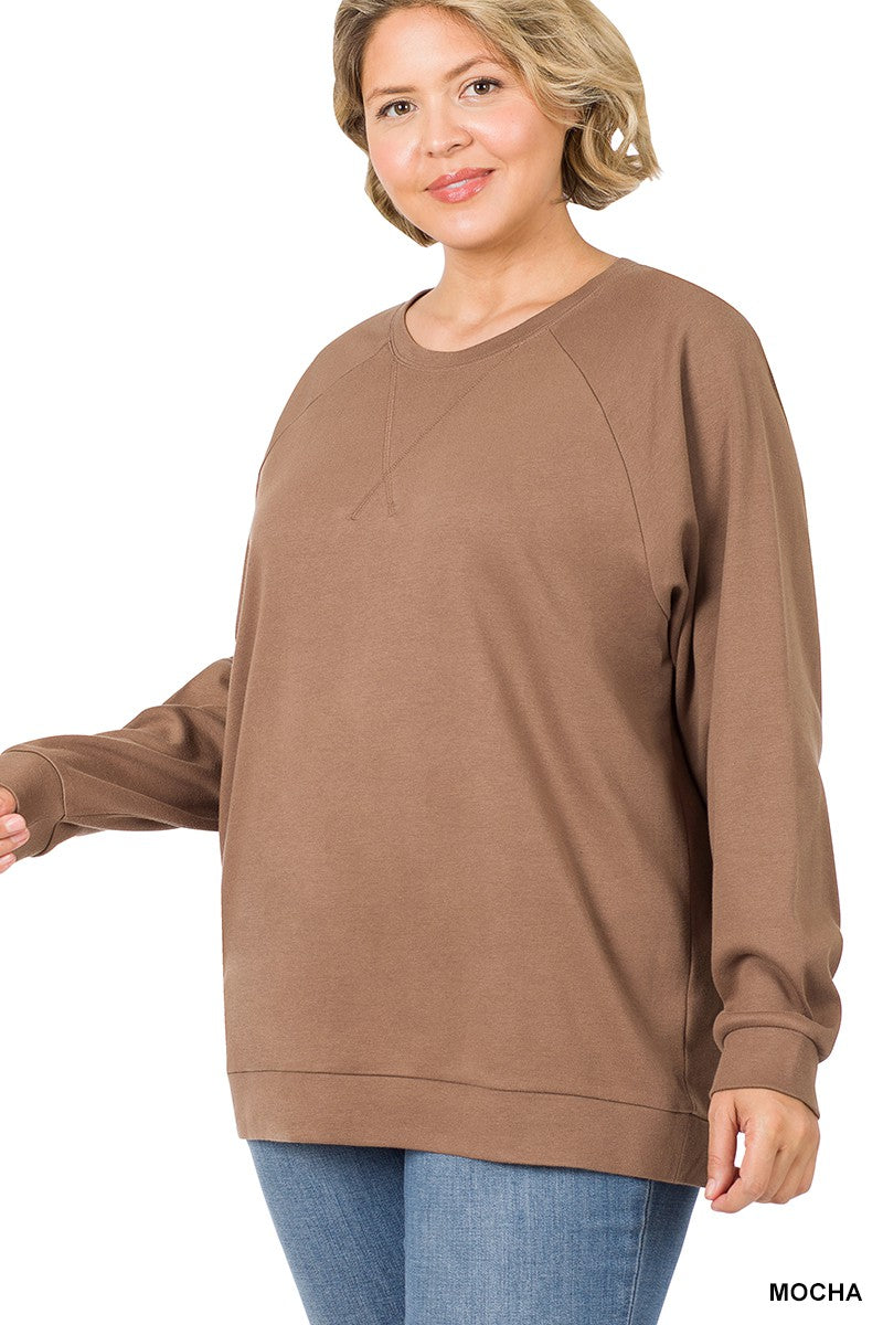 RAGLAN SLEEVE PULLOVER SWEATSHIRT