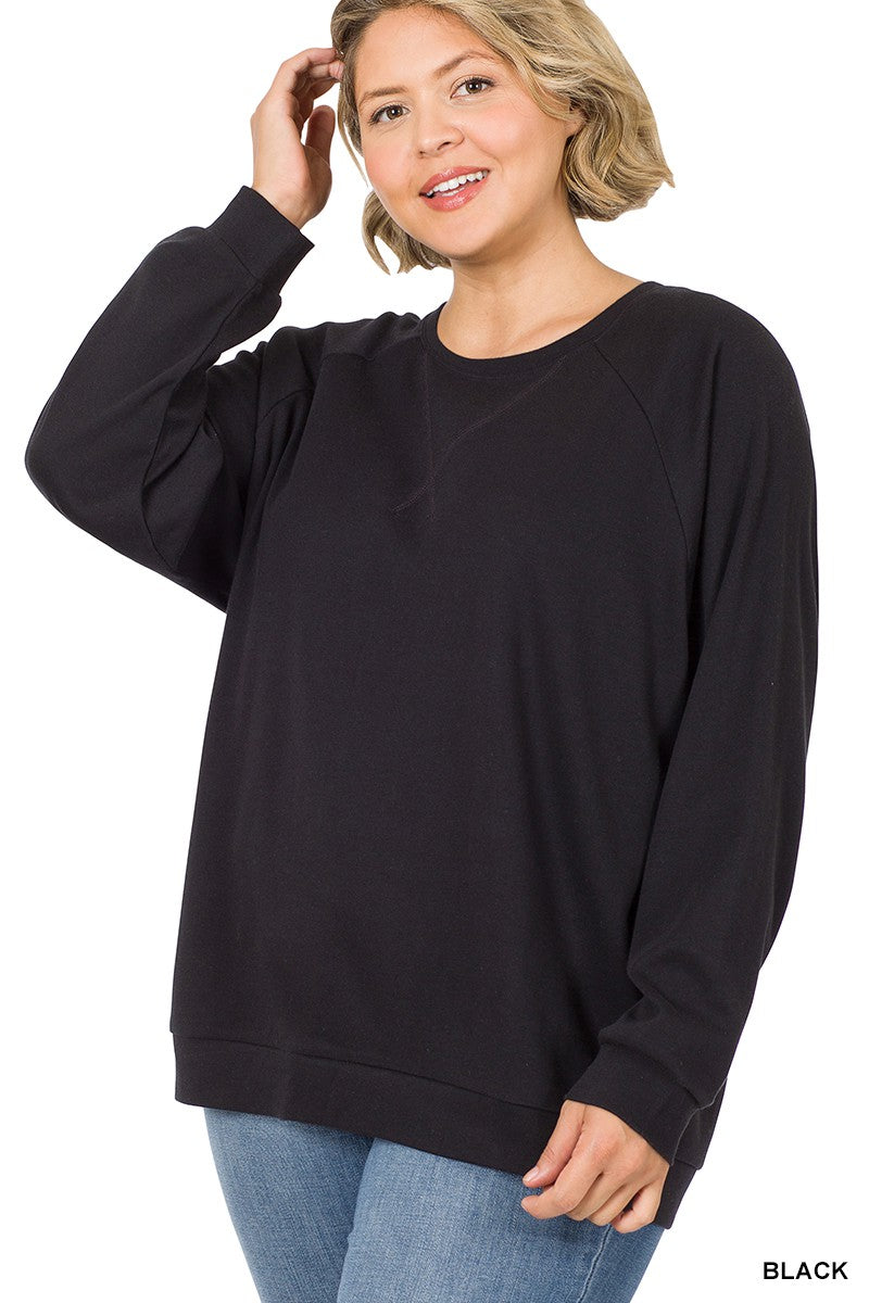 RAGLAN SLEEVE PULLOVER SWEATSHIRT