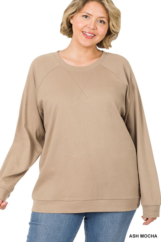 RAGLAN SLEEVE PULLOVER SWEATSHIRT