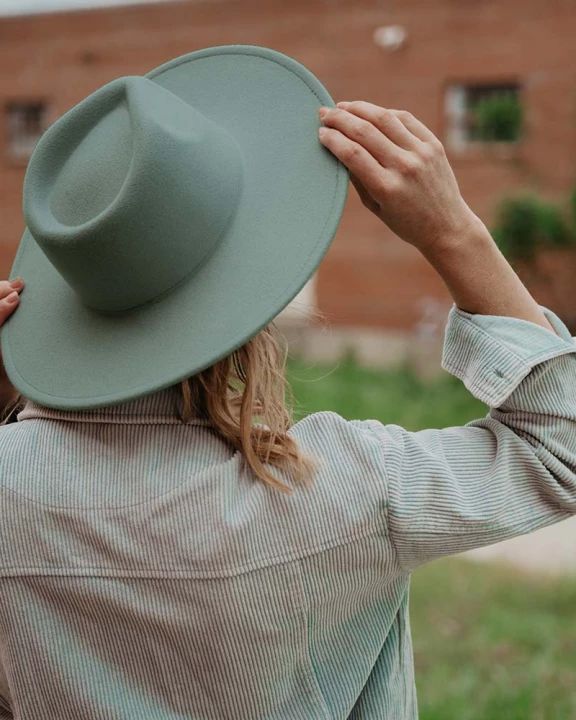 Mint Green Wide Brim Felt Hat