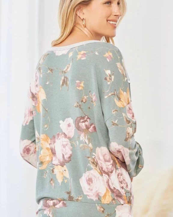 FLORAL KNIT TUNIC TOP