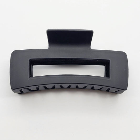 Matte Rectangle Shape Giant Plastic Hair Claw - BLACK