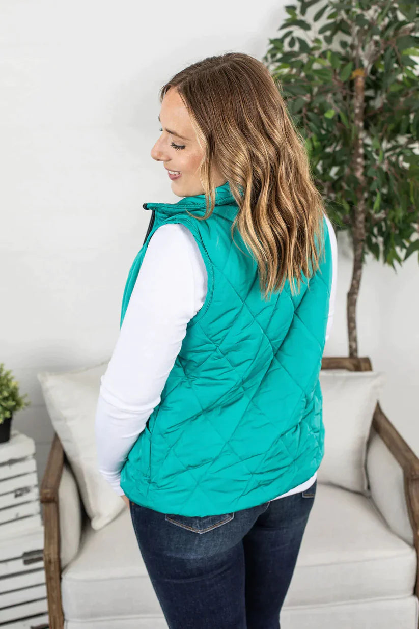 Remy Zip Up Vest | Bright Aqua