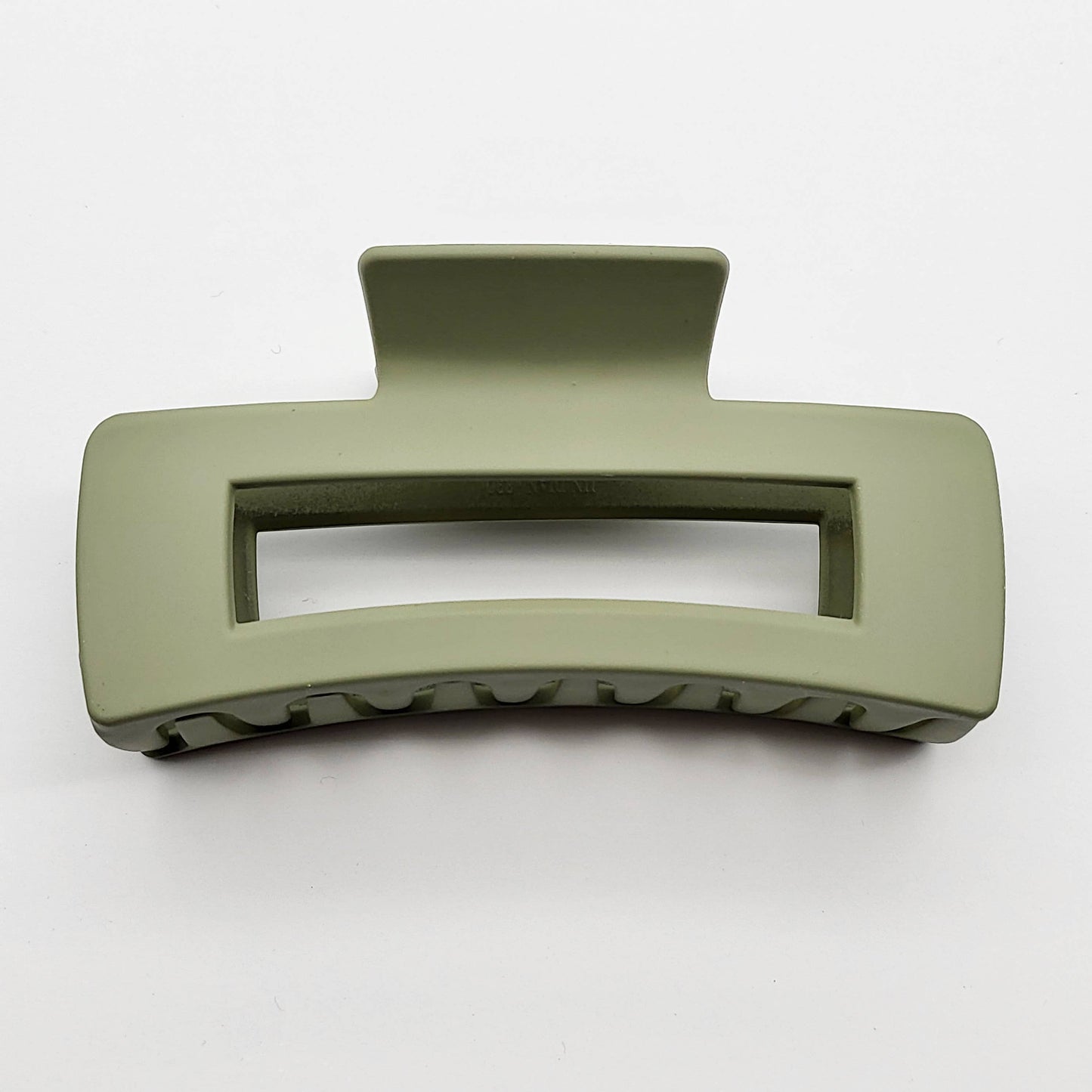 Matte Rectangle Shape Giant Plastic Hair Claw - SAGE