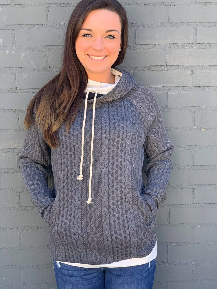 The AMANDA - Textured Knit Hoodie